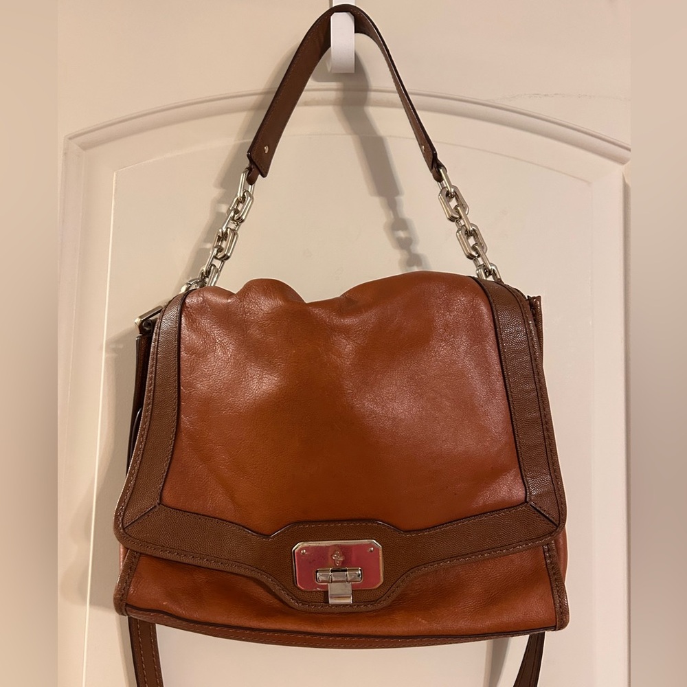 Cole Haan Cognac Leather Satchel Crossbody Bag